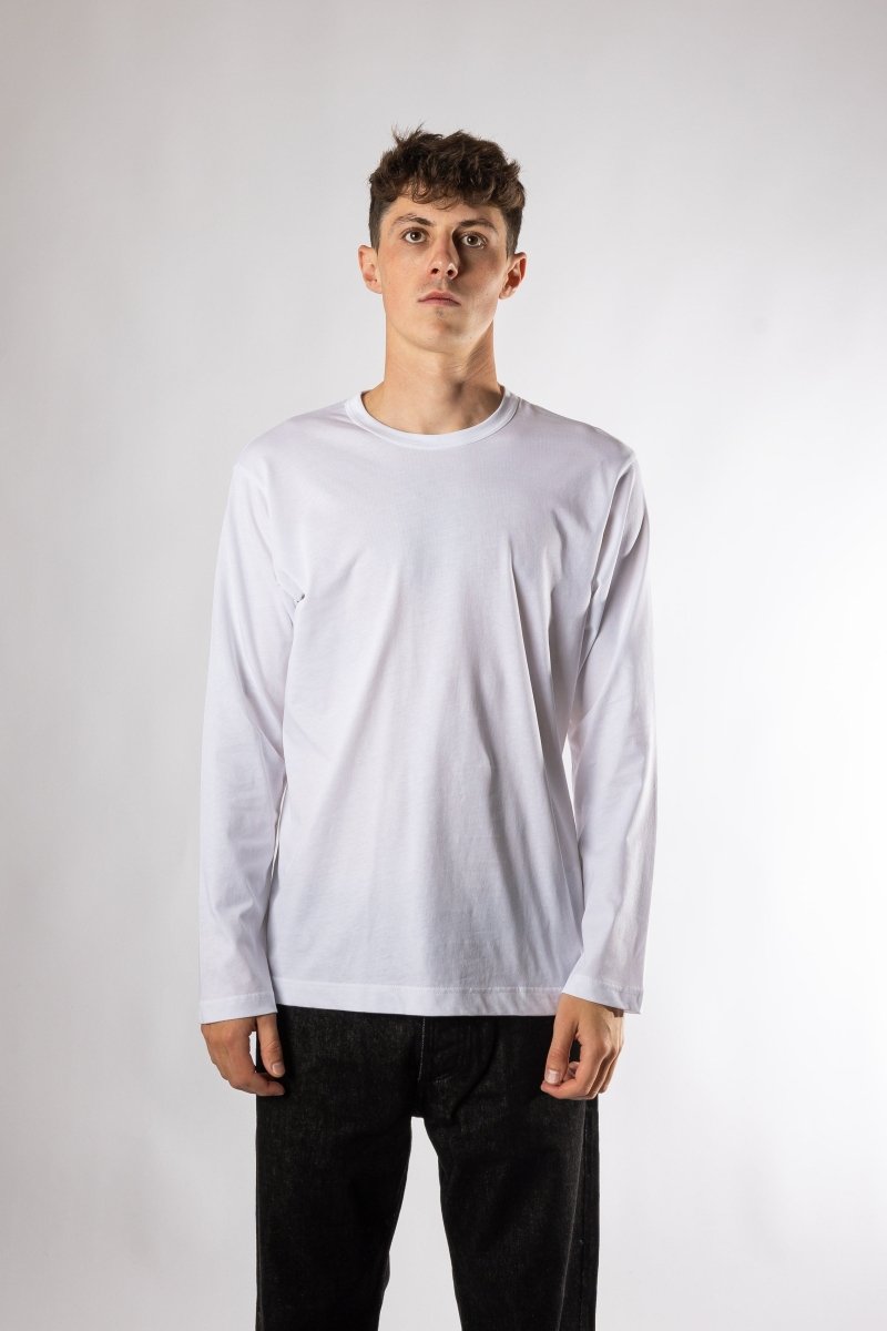 FOREVER LONG-SLEEVE - White COMME DES GARÇONS SHIRT - vue de face portée — photo 1