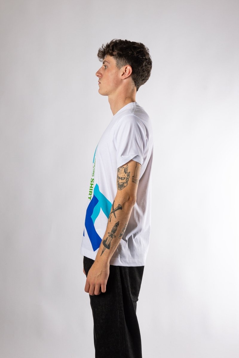 Détail motif t-shirt CDG SHIRT blanc – boutique mode Rennes