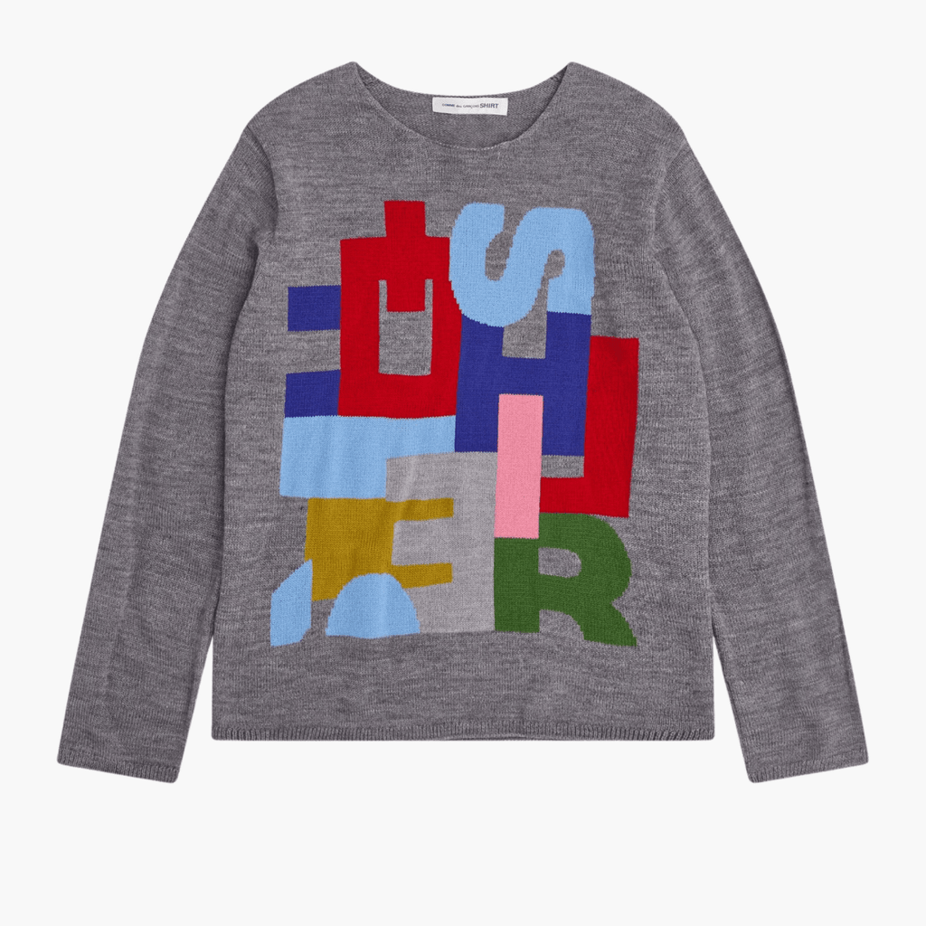 Pull intarsia gris Comme des Garçons SHIRT – boutique homme Rennes – Aura Store