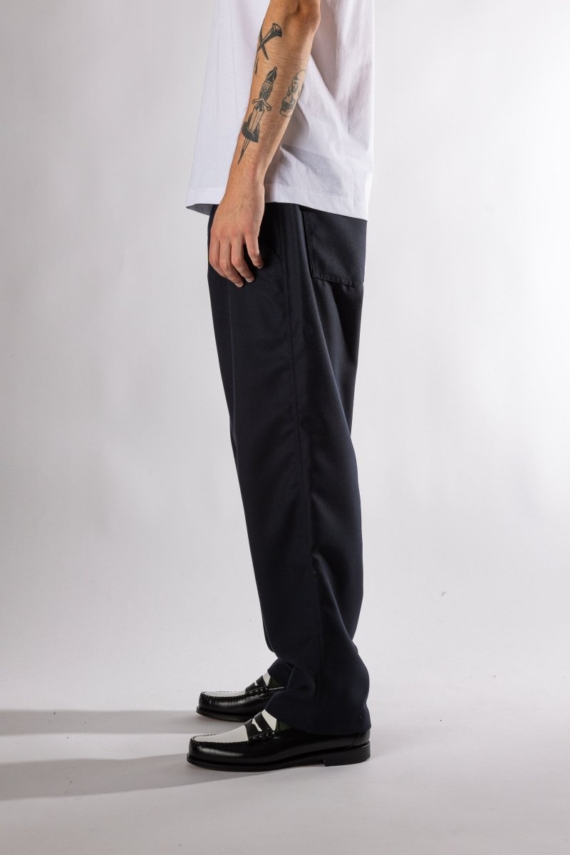 Mens Pants Woven Navy vue de face – vêtements homme Rennes