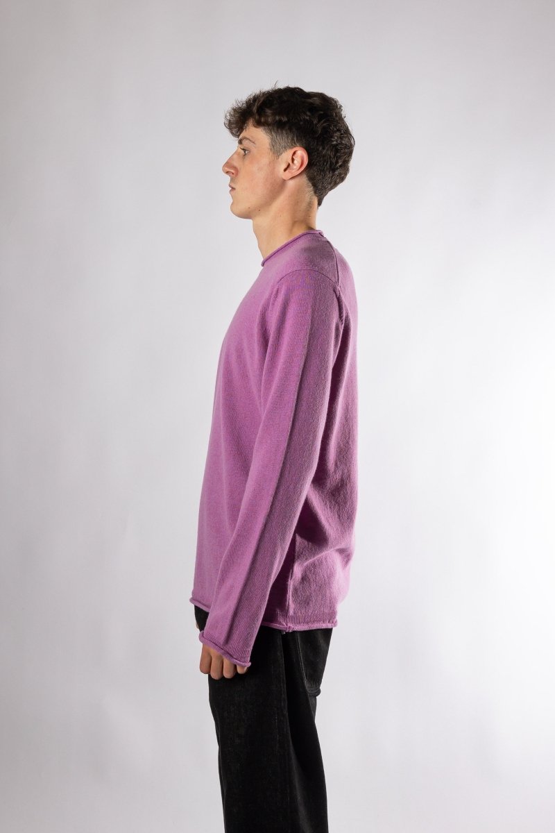 CDG SHIRT Rolled Hem Sweater Orchid porté – pull homme Rennes – Aura Store