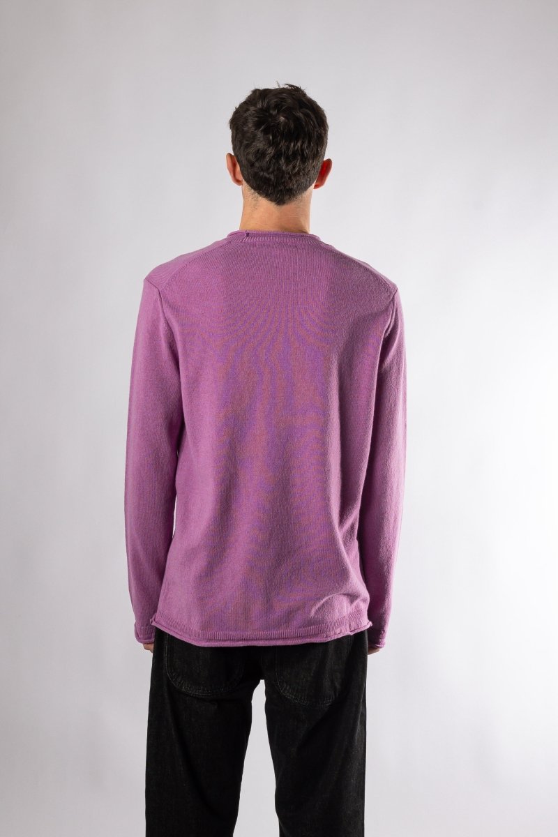 Men’s Rolled Hem Sweater Orchid vue de dos – Aura Store Rennes