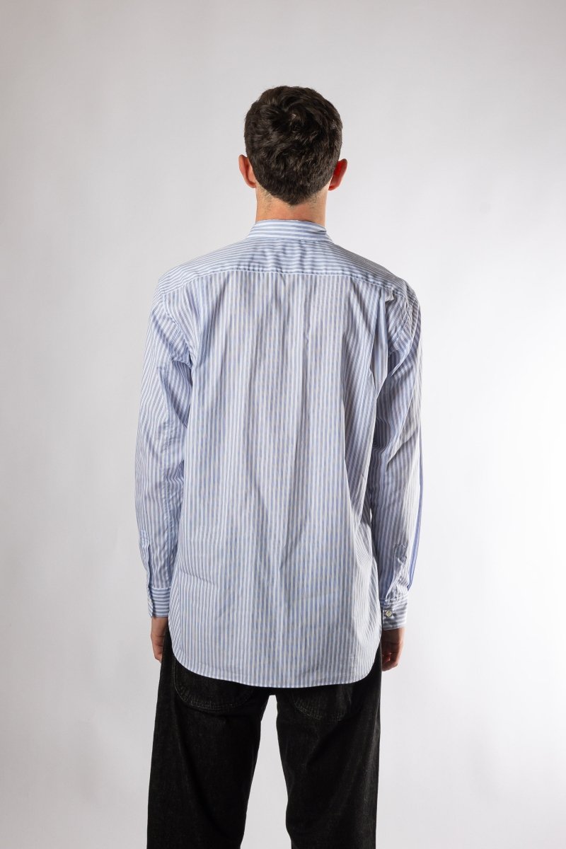 Chemise rayée bleue appliqué numéro Comme des Garçons SHIRT – boutique homme Rennes