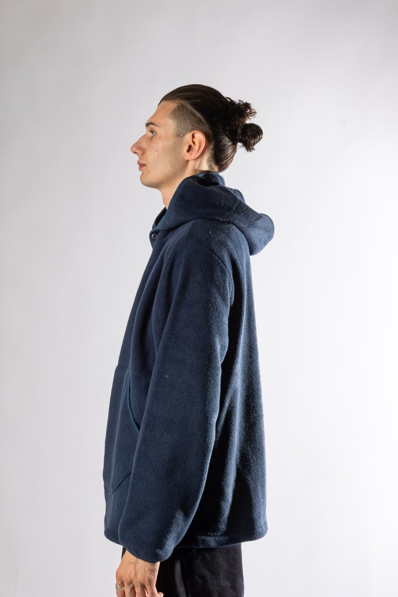 SUNRISE FLEECE BUTTON HOODIE NAVY Kappy