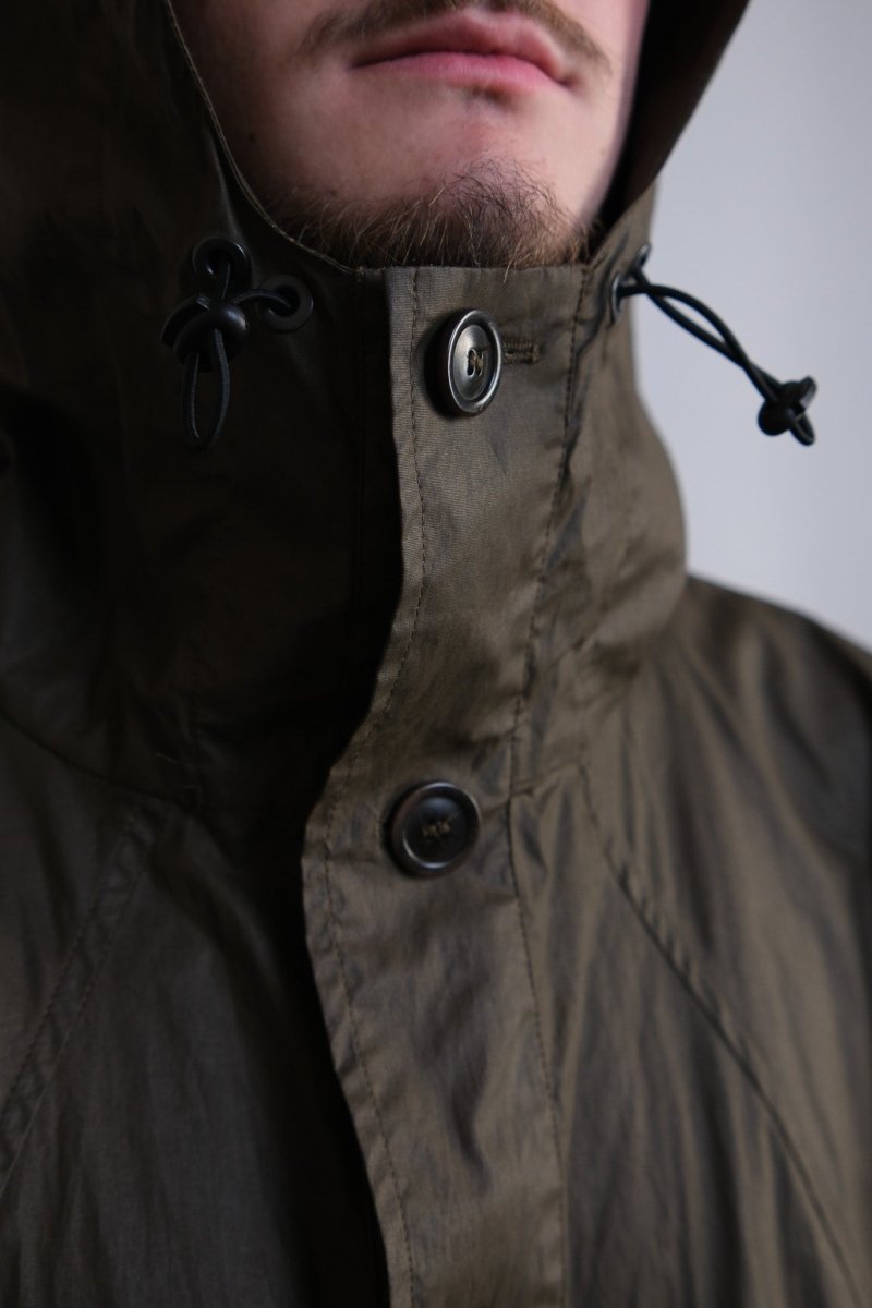 détail boutons corozo et poches plaquées double entrée ymc bonehead jacket dark green