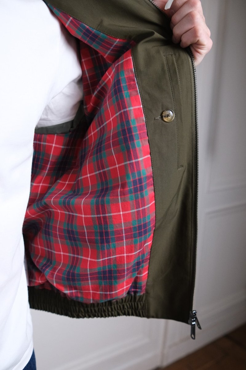 détail col chemise et poches blouson seventies baracuta g18 beech 7