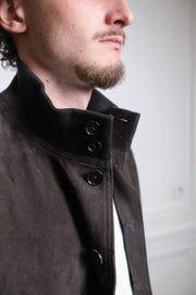 détail col dog ear côtelé et daim pleine fleur baracuta suede blouson december sky3