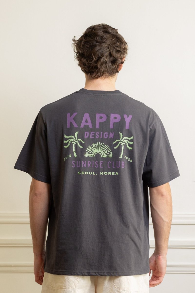 détail graphique palm coast kappy palm coast half t-shirt charcoal