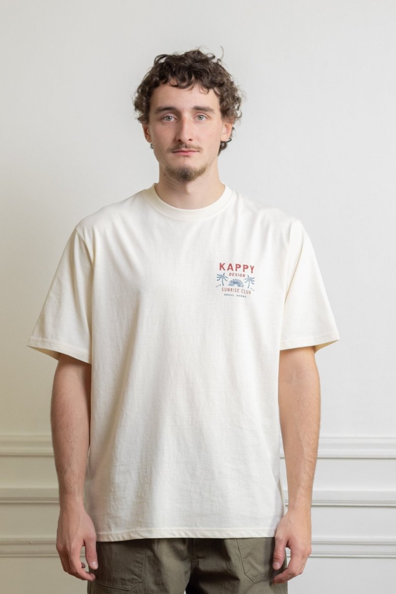 détail graphique palm coast kappy palm coast half t-shirt cream