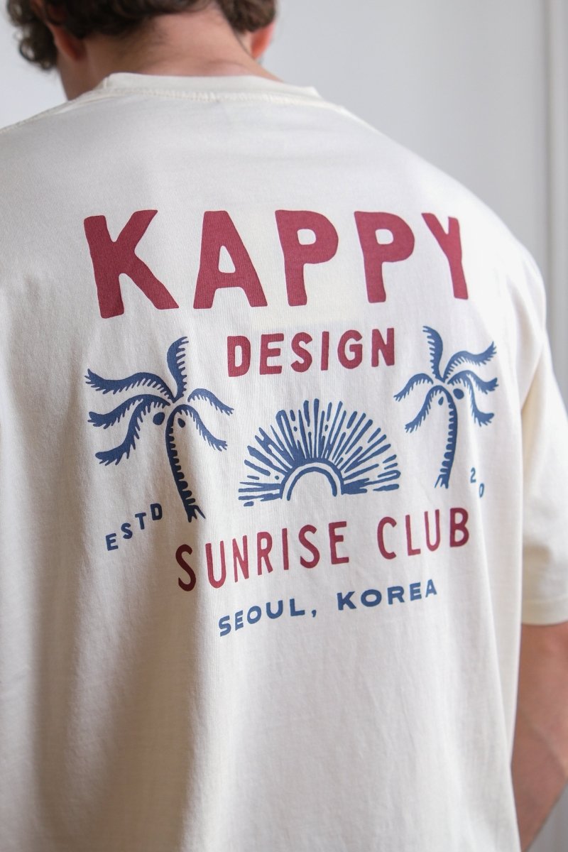 détail graphique palm coast kappy palm coast half t-shirt creamss