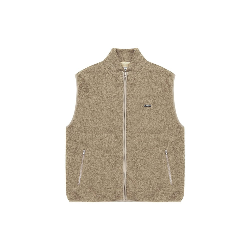 Kappy Fleece Zipper Vest Oatmeal - Aura Store — photo 1