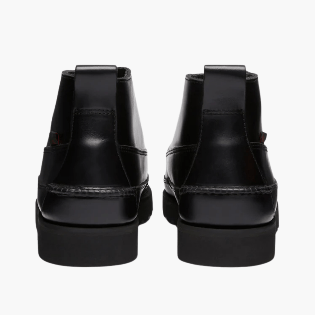 exture cuir Pull Up noir premium et coutures cousues main ton sur ton