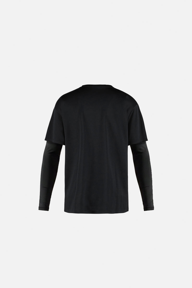 Boxy Compression Training Tee - Black/Black - District Vision - vue de dos