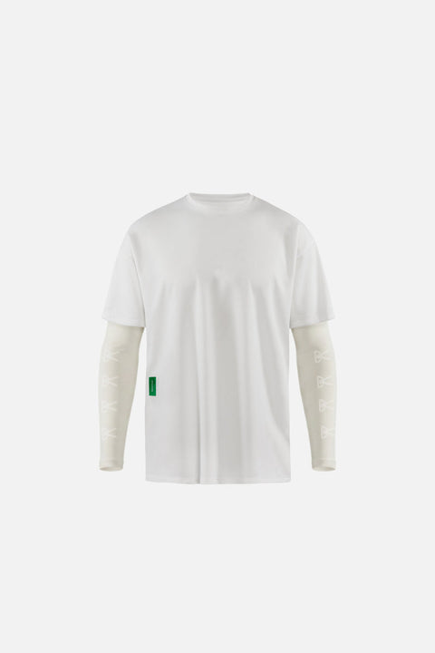 Boxy Compression Training Tee - Lunar White/White - District Vision - vue de face
