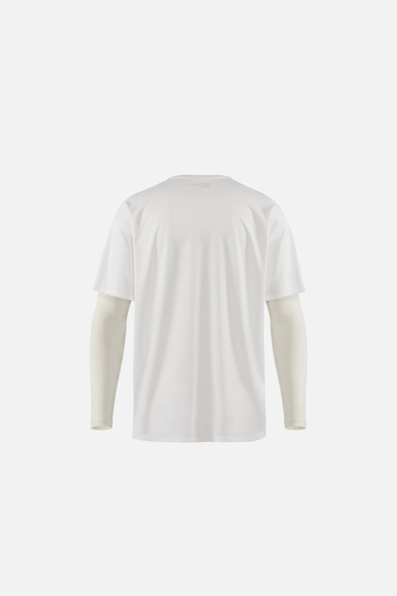 Boxy Compression Training Tee - Lunar White/White - District Vision - vue de dos