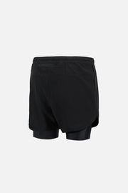 Layered Training Shorts - Black/Black - District Vision - vue de dos