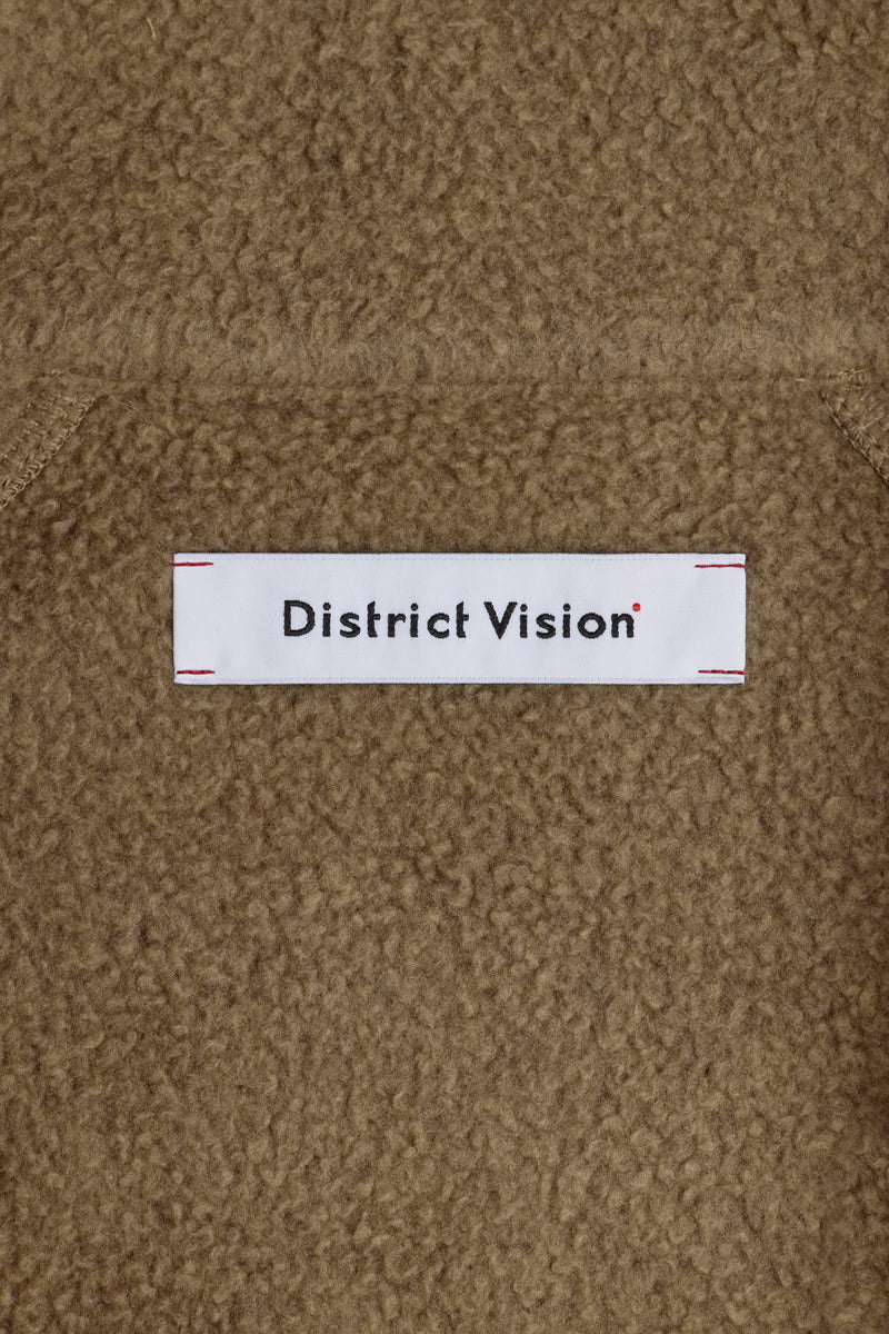 Reverse Brushed Full-Zip Fleece - Melange Brown - District Vision - détail poche