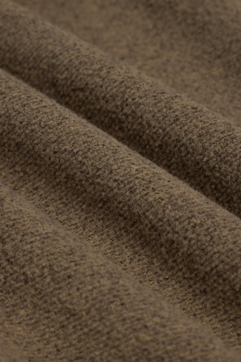 Reverse Brushed Full-Zip Fleece - Melange Brown - District Vision - détail polaire