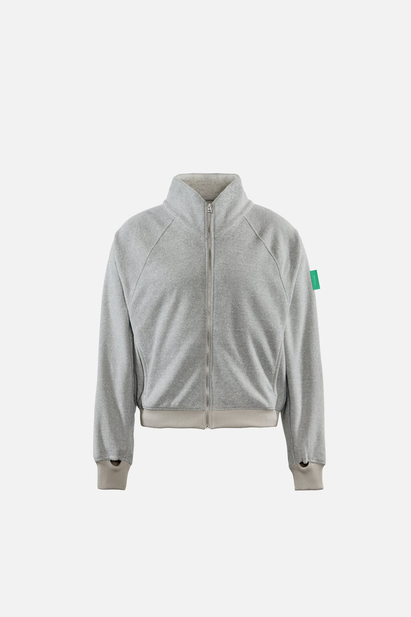 Reverse Brushed Full-Zip Fleece - Melange Grey - District Vision - vue de face