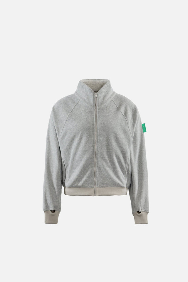 Reverse Brushed Full-Zip Fleece - Melange Grey - District Vision - vue de face