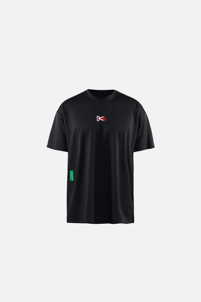 Short Sleeve Boxy Training Tee - Black Flame - District Vision - vue de face