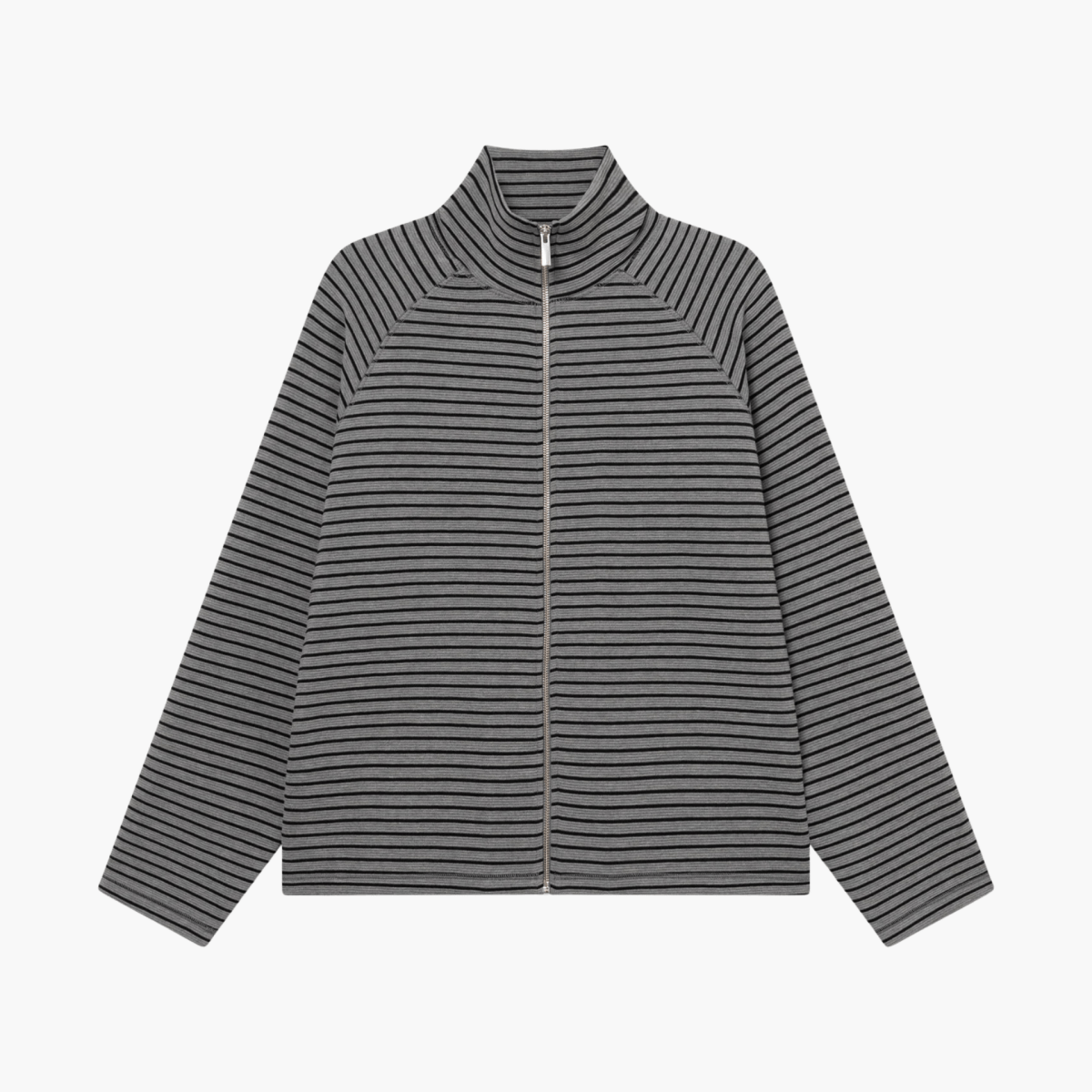 Vous Décidez Edit zip- grey/black stripe packshot plat - boutique homme Rennes - Aura Store