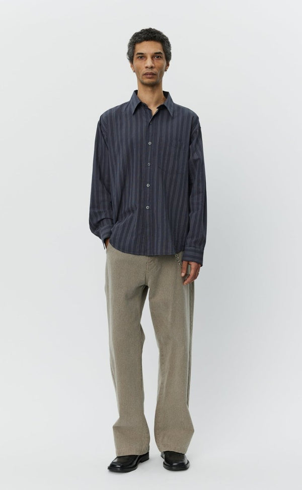 EXECUTIVE SHIRT - Dark Grey Double Stripe