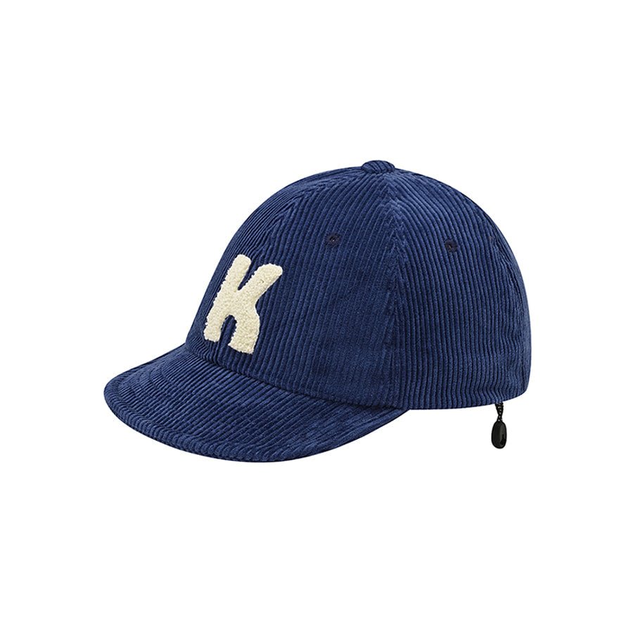 Kappy Corduroy Logo Cap Blue - Aura Store