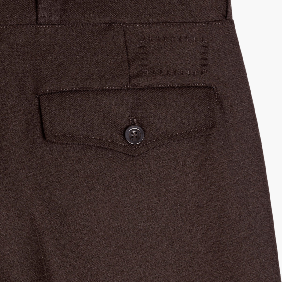 French Military Pants Marron Foncé vue de dos – boutique homme Rennes