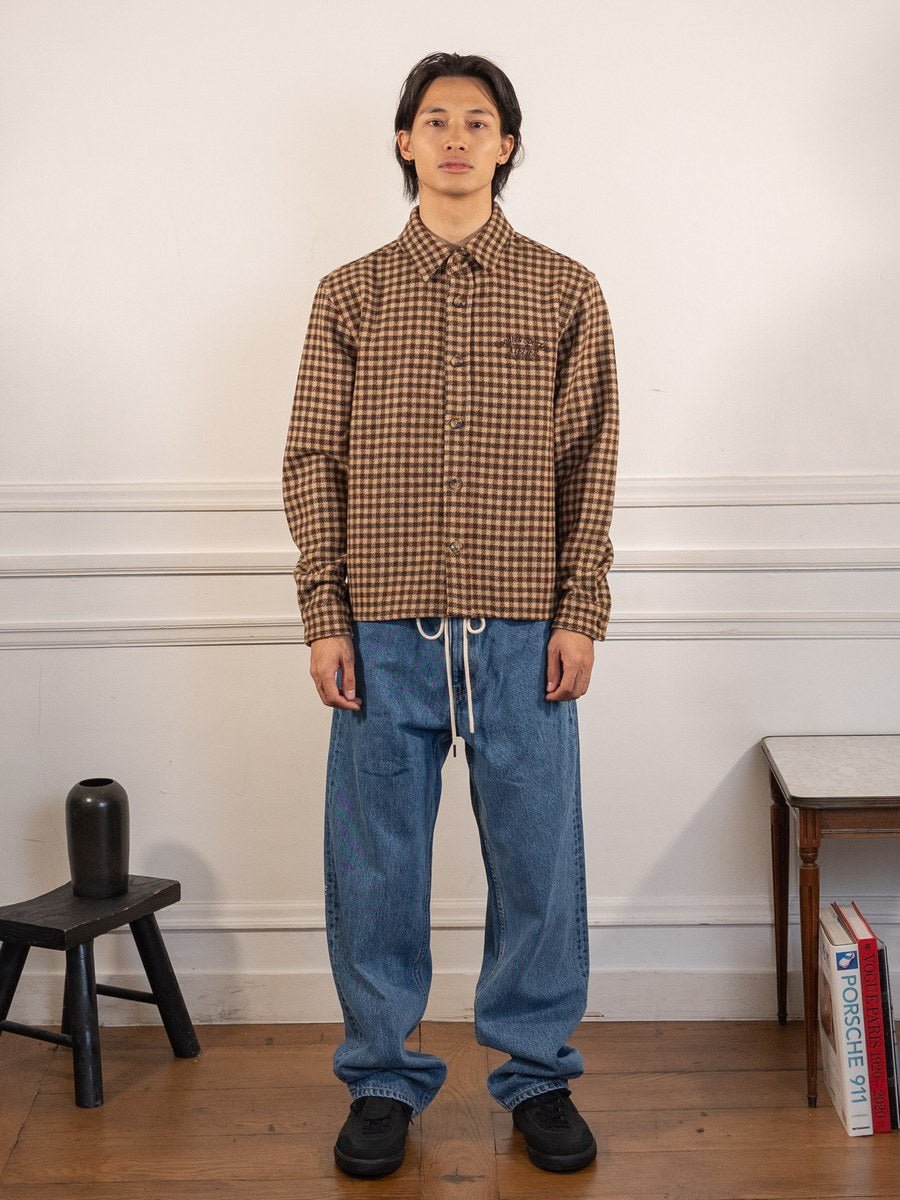 Hunter Checks Brown Shirt - Goodies Sportive - vue portée en pied