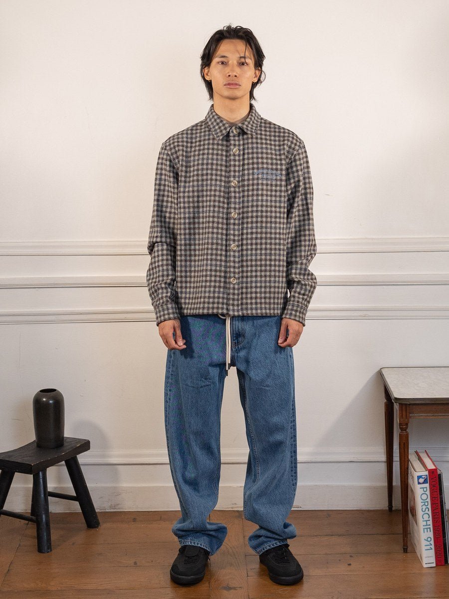 Hunter Checks Grey Shirt - Goodies Sportive - vue portée en pied