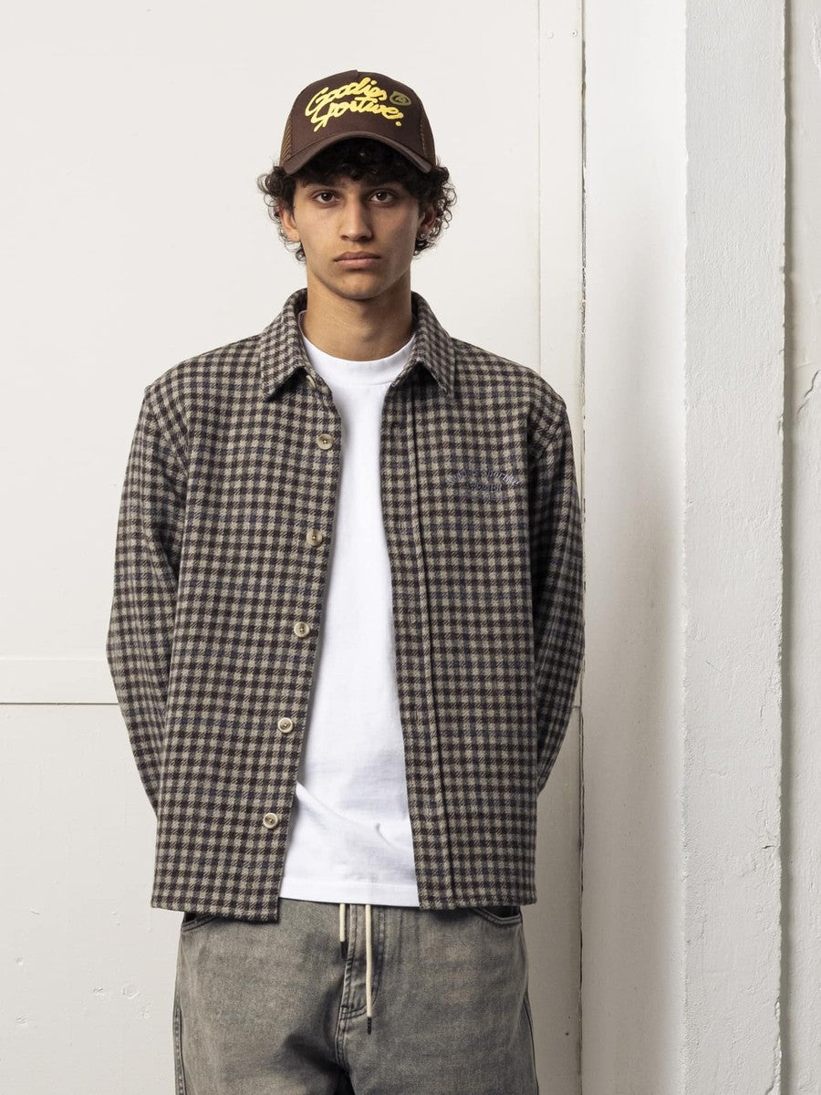 Goodies Sportive Hunter Checks Grey Shirt porté de face