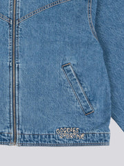 Goodies Sportive Legacy Indigo Jacket détail zip et broderie
