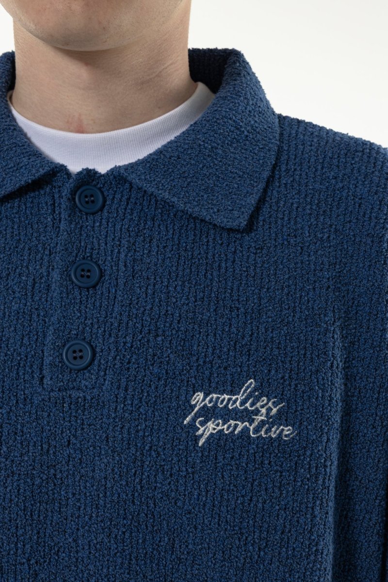 Détail col boutonné polo Blue Cactus – Goodies Sportives Rennes