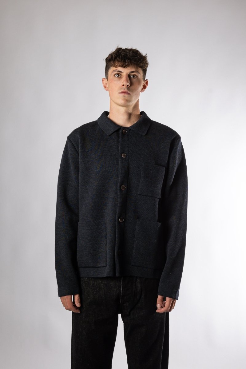 Détail Guino Work Cardigan Grey – boutique homme Rennes – Aura Store — photo 2