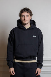 hdv hoodie essential noir coton biologique 450g intérieur molletonné