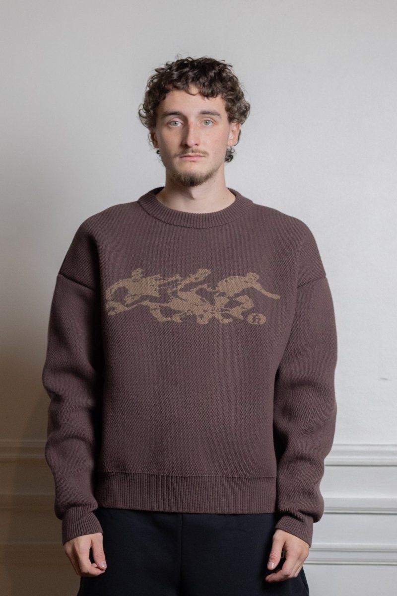 hdv knit players jacquard sweater multicolore maille coton bio acrylique — photo 2