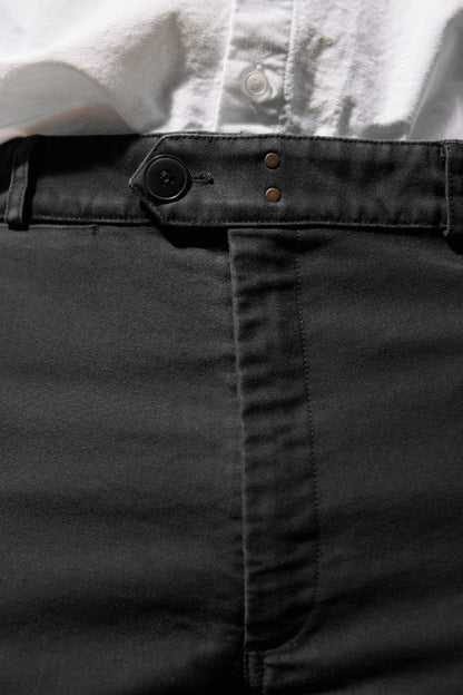 MOLESKIN STRAIGHT WORK TROUSER BLACK - Aura