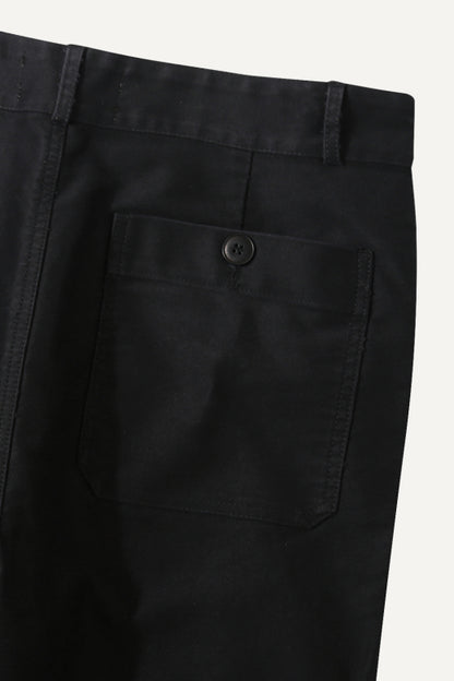 MOLESKIN STRAIGHT WORK TROUSER BLACK - Aura