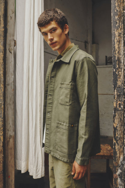 MOLESKIN VINTAGE WASHED WORK KAKI - Aura