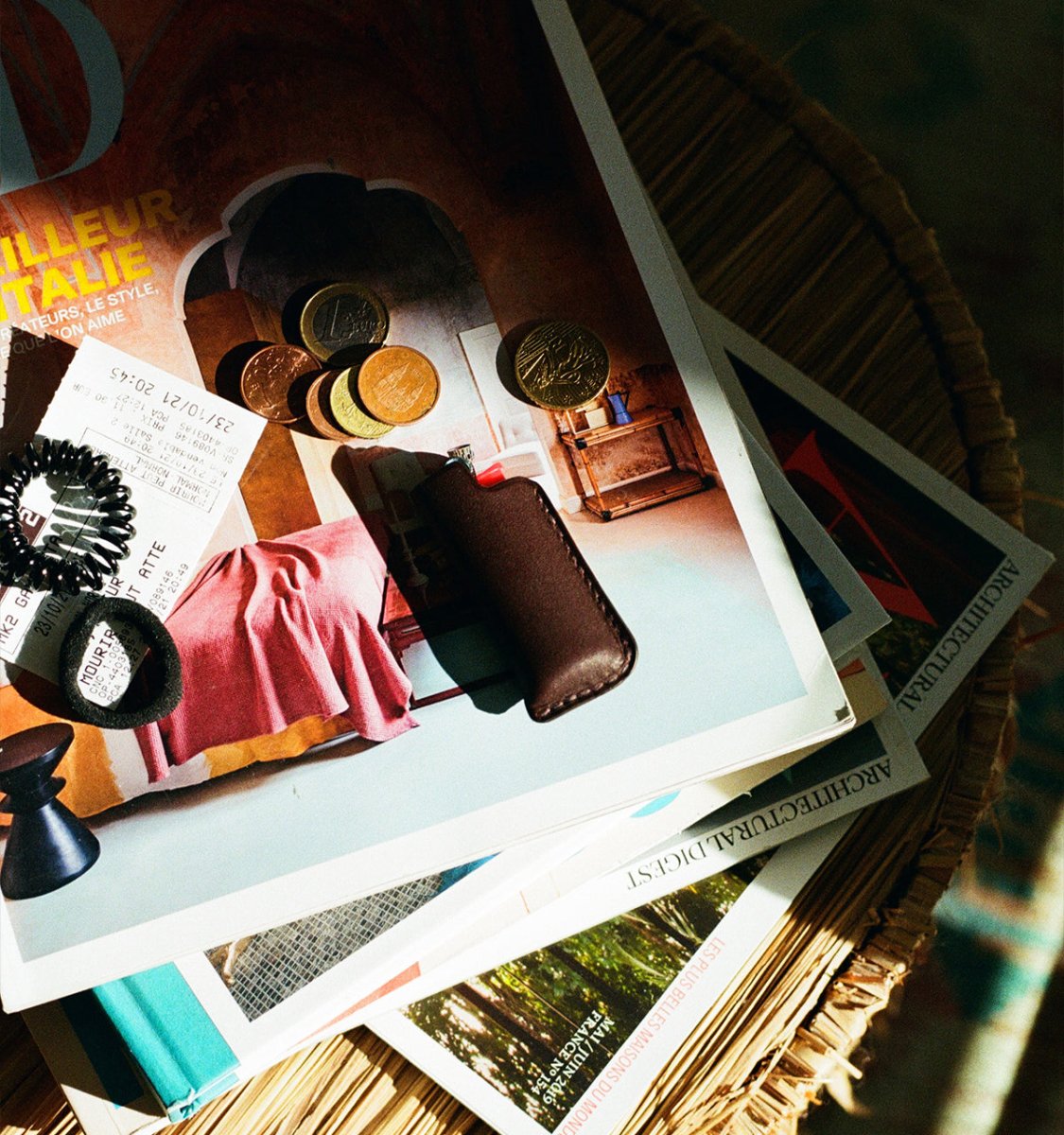 étui à briquet veau à double tannage chocolat Laperruque