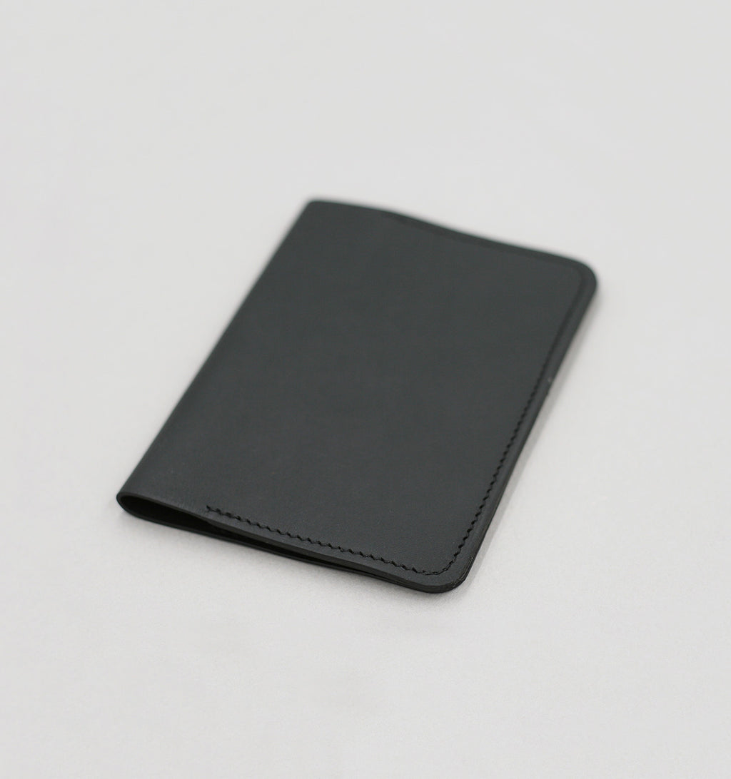 Passport Cover Black Baranil Calf Leather - Aura