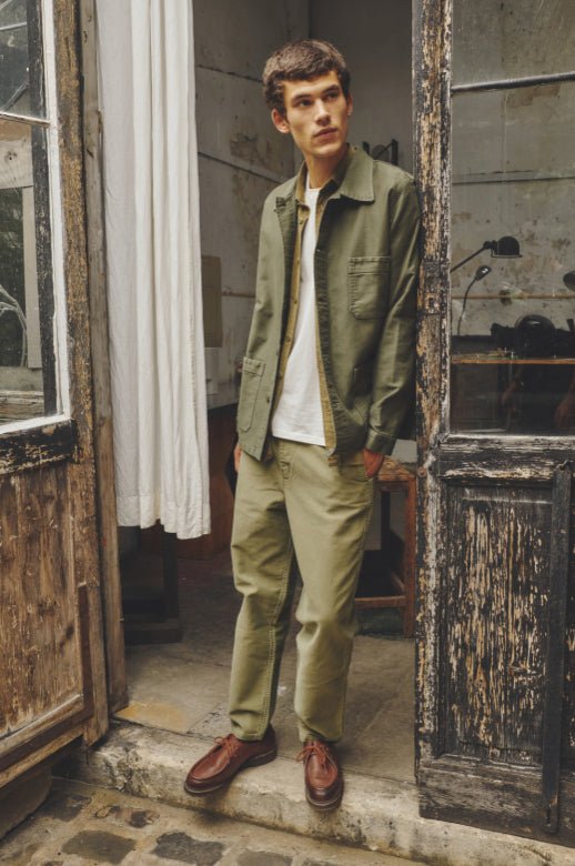 MOLESKIN VINTAGE WASHED WORK KAKI - Aura