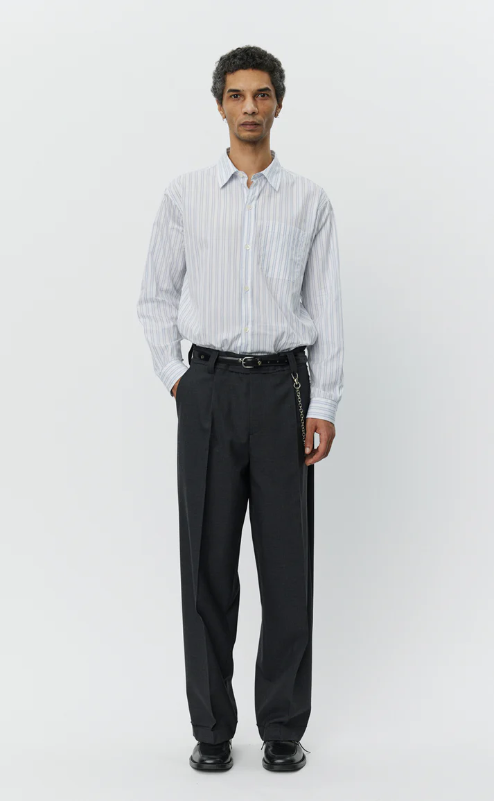 PATCH TROUSERS - Grey Worsted Wool MFPEN