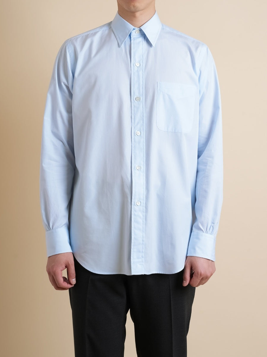 Ametora Straight Collar Selvedge Poplin Blue - Kamakura Shirts - vue 3