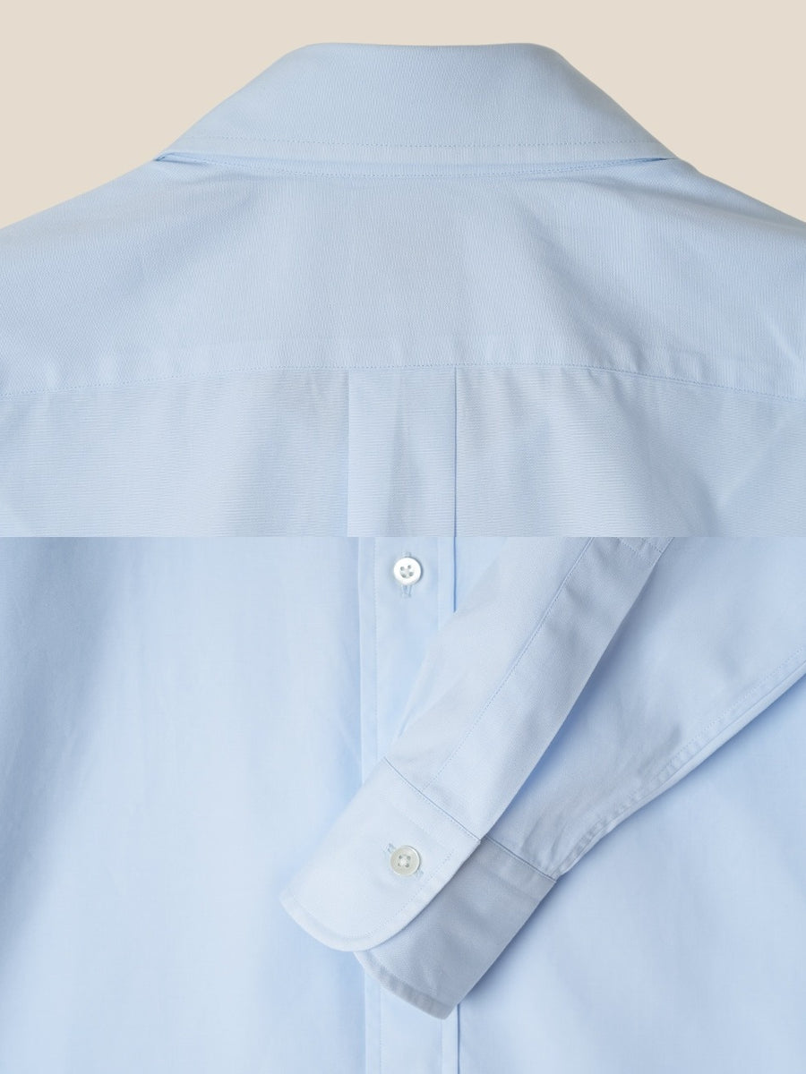 Ametora Straight Collar Selvedge Poplin Blue - Kamakura Shirts - détail 2