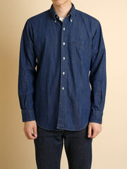 Vintage Ivy Japanese Denim 7oz Dark Blue - Kamakura Shirts - vue portée 2