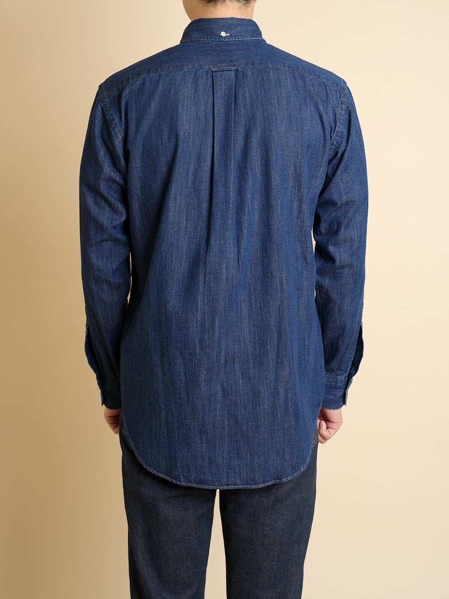 Vintage Ivy Japanese Denim 7oz Dark Blue - Kamakura Shirts - vue portée 3