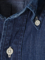 Vintage Ivy Japanese Denim 7oz Dark Blue - Kamakura Shirts - détail col