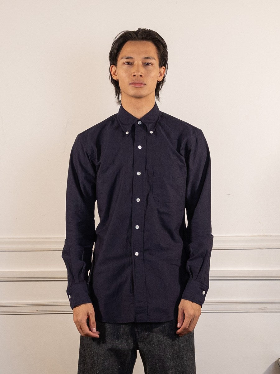 Vintage Ivy Navy Oxford - Kamakura Shirts - vue de face portée